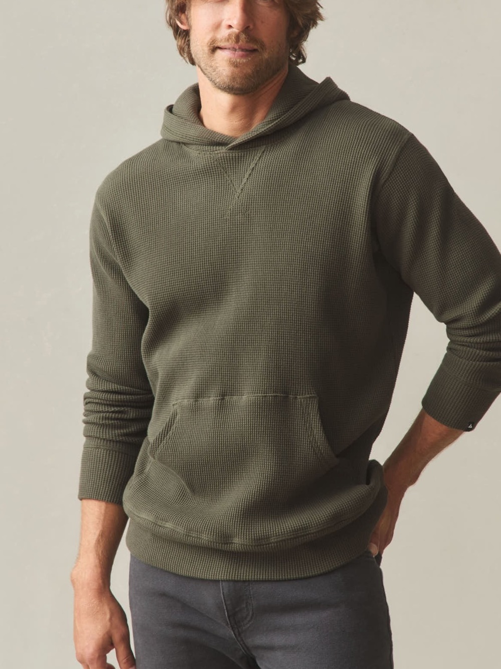 NWOT American Giant Loden Green Summit Waffle Pullover Hoodie Extra Large XL - Picture 2 of 9